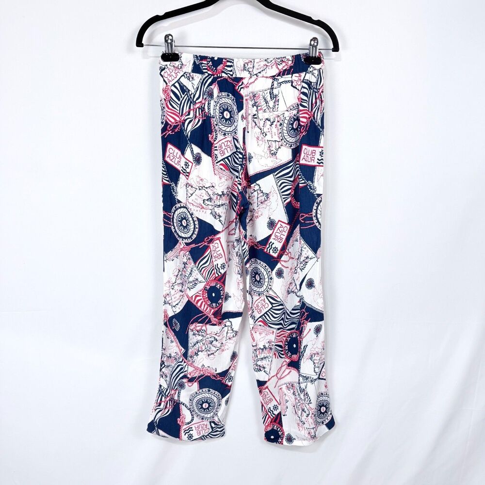 Talbots Ankle Pants Club Azur Elastic Pull On Coastal Beach Women's Petites Sm